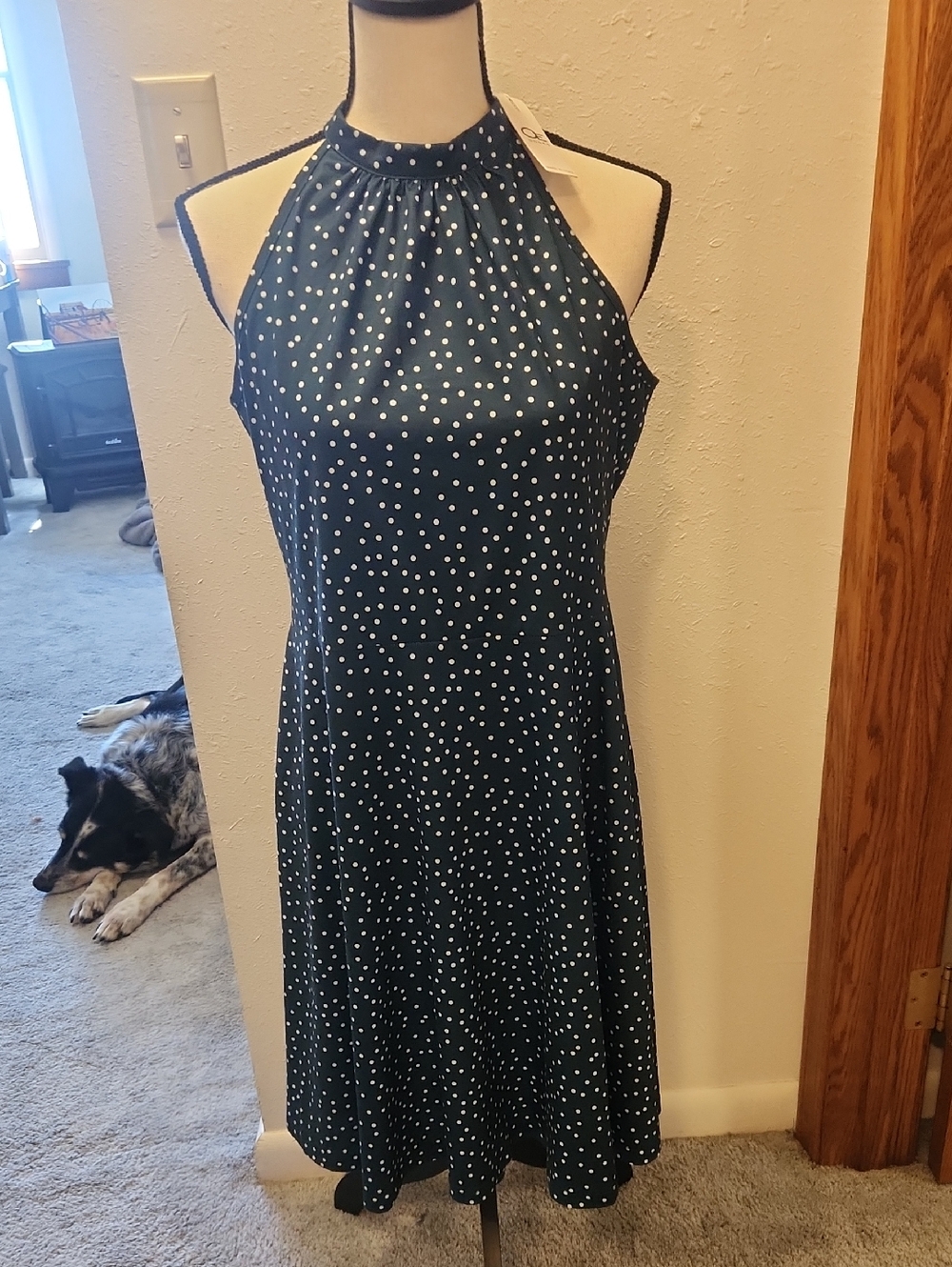 Halter Neck Polka Dot Summer Casual Sundress Large - NWT